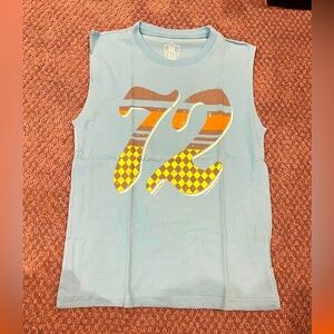 Wes and Willy Kids Sleeveless Blue Graphic Top
